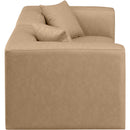  Manufacturer Color_Tan -- Cube 72" Tan Vegan Leather Upholstered 2 pc Modular Loveseat IMAGE 5