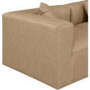 Meridian Cube Tan Vegan Leather Modular Sofa IMAGE 6