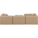 Meridian Cube Tan Vegan Leather Modular Sectional IMAGE 3