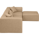  Manufacturer Color_Tan -- Cube 108" Tan Vegan Leather Upholstered 4 pc Modular Sectional IMAGE 5