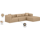  Manufacturer Color_Tan -- Cube 108" Tan Vegan Leather Upholstered 4 pc Modular Sectional IMAGE 9