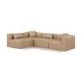  Manufacturer Color_Tan -- Cube 108" Tan Vegan Leather Upholstered 4 pc Modular Sectional IMAGE 1