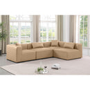  Manufacturer Color_Tan -- Cube 108" Tan Vegan Leather Upholstered 4 pc Modular Sectional IMAGE 2