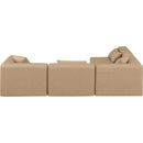  Manufacturer Color_Tan -- Cube 108" Tan Vegan Leather Upholstered 4 pc Modular Sectional IMAGE 3
