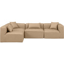 Meridian Cube Tan Vegan Leather Modular Sectional IMAGE 4