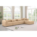  Manufacturer Color_Tan -- Cube 144" Tan Vegan Leather Upholstered 5 pc Modular Sectional IMAGE 2