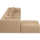  Manufacturer Color_Tan -- Cube 144" Tan Vegan Leather Upholstered 5 pc Modular Sectional IMAGE 5