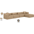  Manufacturer Color_Tan -- Cube 144" Tan Vegan Leather Upholstered 5 pc Modular Sectional IMAGE 9