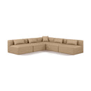  Manufacturer Color_Tan -- Cube 108" Tan Vegan Leather Upholstered 5 pc Modular Sectional IMAGE 1