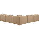  Manufacturer Color_Tan -- Cube 108" Tan Vegan Leather Upholstered 5 pc Modular Sectional IMAGE 3