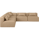  Manufacturer Color_Tan -- Cube 108" Tan Vegan Leather Upholstered 5 pc Modular Sectional IMAGE 4