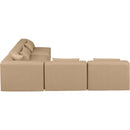  Manufacturer Color_Tan -- Cube 108" Tan Vegan Leather Upholstered 5 pc Modular Sectional IMAGE 5