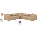  Manufacturer Color_Tan -- Cube 108" Tan Vegan Leather Upholstered 5 pc Modular Sectional IMAGE 10