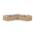  Manufacturer Color_Tan -- Cube 108" Tan Vegan Leather Upholstered 5 pc Modular Sectional IMAGE 1