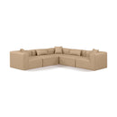  Manufacturer Color_Tan -- Cube 108" Tan Vegan Leather Upholstered 5 pc Modular Sectional IMAGE 1