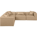 Meridian Cube Tan Vegan Leather Modular Sectional IMAGE 4