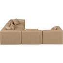  Manufacturer Color_Tan -- Cube 108" Tan Vegan Leather Upholstered 5 pc Modular Sectional IMAGE 5