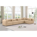  Manufacturer Color_Tan -- Cube 144" Tan Vegan Leather Upholstered 5 pc Modular Sectional IMAGE 2