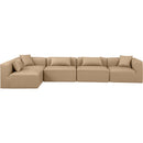 Meridian Cube Tan Vegan Leather Modular Sectional IMAGE 4
