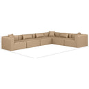  Manufacturer Color_Tan -- Cube 144" Tan Vegan Leather Upholstered 6 pc Modular Sectional IMAGE 11