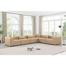  Manufacturer Color_Tan -- Cube 144" Tan Vegan Leather Upholstered 6 pc Modular Sectional IMAGE 2