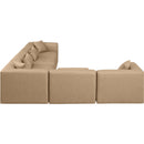  Manufacturer Color_Tan -- Cube 144" Tan Vegan Leather Upholstered 6 pc Modular Sectional IMAGE 4