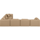  Manufacturer Color_Tan -- Cube 144" Tan Vegan Leather Upholstered 6 pc Modular Sectional IMAGE 5