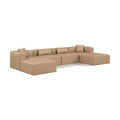  Manufacturer Color_Tan -- Cube 144" Tan Vegan Leather Upholstered 6 pc Modular Sectional IMAGE 1