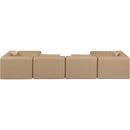 Meridian Cube Tan Vegan Leather Modular Sectional IMAGE 3