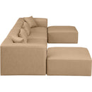  Manufacturer Color_Tan -- Cube 144" Tan Vegan Leather Upholstered 6 pc Modular Sectional IMAGE 5