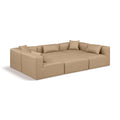  Manufacturer Color_Tan -- Cube 108" Tan Vegan Leather Upholstered 6 pc Modular Sectional IMAGE 1