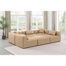 Meridian Cube Tan Vegan Leather Modular Sectional IMAGE 2