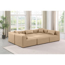  Manufacturer Color_Tan -- Cube 108" Tan Vegan Leather Upholstered 6 pc Modular Sectional IMAGE 2