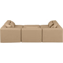  Manufacturer Color_Tan -- Cube 108" Tan Vegan Leather Upholstered 6 pc Modular Sectional IMAGE 3