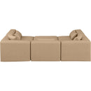 Meridian Cube Tan Vegan Leather Modular Sectional IMAGE 3