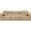  Manufacturer Color_Tan -- Cube 108" Tan Vegan Leather Upholstered 6 pc Modular Sectional IMAGE 4