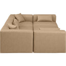  Manufacturer Color_Tan -- Cube 108" Tan Vegan Leather Upholstered 6 pc Modular Sectional IMAGE 5