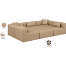  Manufacturer Color_Tan -- Cube 108" Tan Vegan Leather Upholstered 6 pc Modular Sectional IMAGE 8