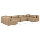  Manufacturer Color_Tan -- Cube 144" Tan Vegan Leather Upholstered 6 pc Modular Sectional IMAGE 10