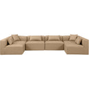 Meridian Cube Tan Vegan Leather Modular Sectional IMAGE 4