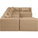  Manufacturer Color_Tan -- Cube 144" Tan Vegan Leather Upholstered 6 pc Modular Sectional IMAGE 5