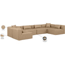  Manufacturer Color_Tan -- Cube 144" Tan Vegan Leather Upholstered 6 pc Modular Sectional IMAGE 9