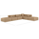  Manufacturer Color_Tan -- Cube 144" Tan Vegan Leather Upholstered 6 pc Modular Sectional IMAGE 10