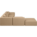Meridian Cube Tan Vegan Leather Modular Sectional IMAGE 4
