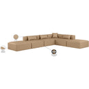  Manufacturer Color_Tan -- Cube 144" Tan Vegan Leather Upholstered 6 pc Modular Sectional IMAGE 9