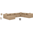  Manufacturer Color_Tan -- Cube 144" Tan Vegan Leather Upholstered 7 pc Modular Sectional IMAGE 10