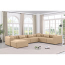  Manufacturer Color_Tan -- Cube 144" Tan Vegan Leather Upholstered 7 pc Modular Sectional IMAGE 2