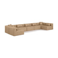 Manufacturer Color_Tan -- Cube 180" Tan Vegan Leather Upholstered 7 pc Modular Sectional IMAGE 1