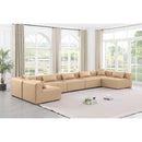  Manufacturer Color_Tan -- Cube 180" Tan Vegan Leather Upholstered 7 pc Modular Sectional IMAGE 2
