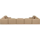  Manufacturer Color_Tan -- Cube 180" Tan Vegan Leather Upholstered 7 pc Modular Sectional IMAGE 3